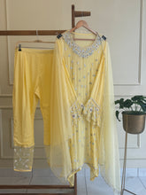 Premium Chiffon handwork suit with bottom and organza  hand  worked dupatta-16